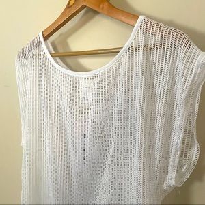 White mesh Swimsuit cover up set